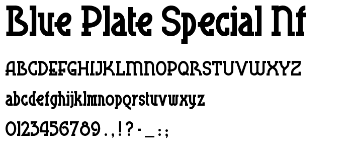 Blue Plate Special NF font